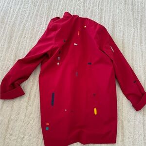 Stunning Red Women's Rain Jacket - waterproof! Bought at an ArtShow!